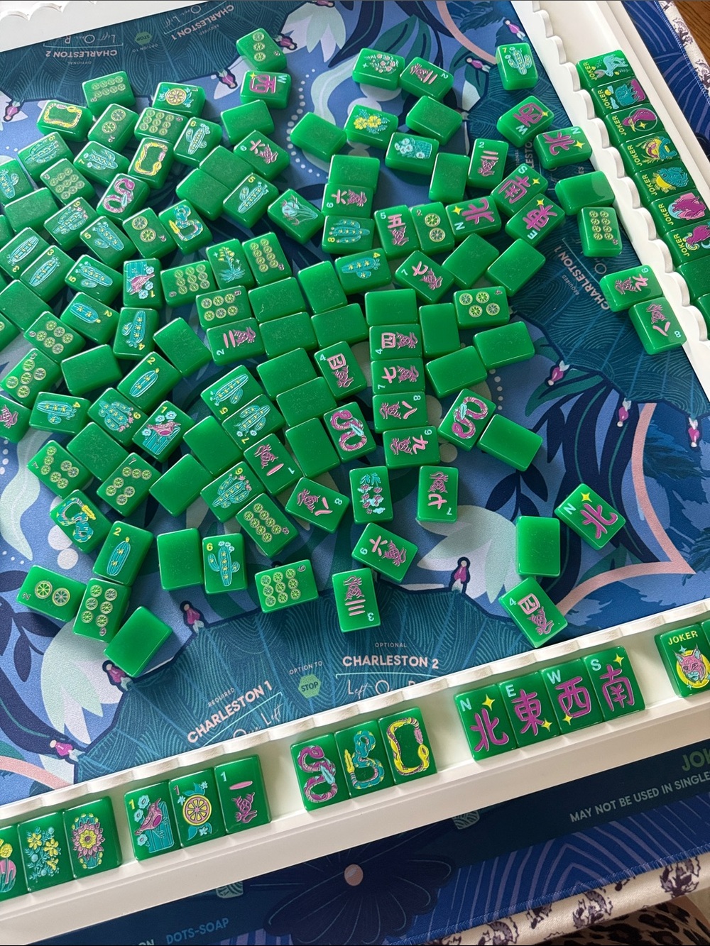 Green desert bloom Mahjong Tiles Set - Unbranded